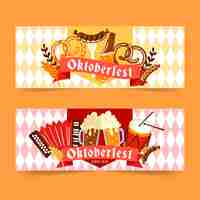 Gratis vector oktoberfest banners plat ontwerp