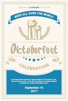 Oktoberfest bierfestival poster sjabloon