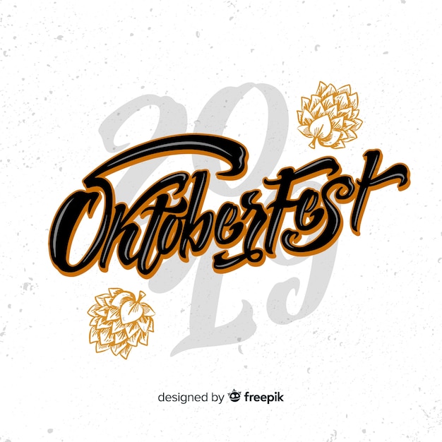 Gratis vector oktoberfest concept met belettering achtergrond