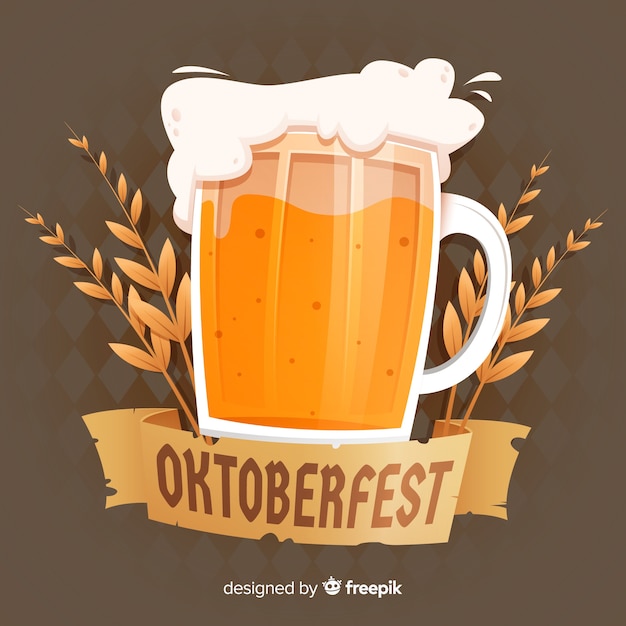 Oktoberfest concept met platte ontwerp achtergrond