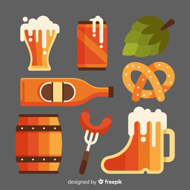 Gratis vector oktoberfest element collectio