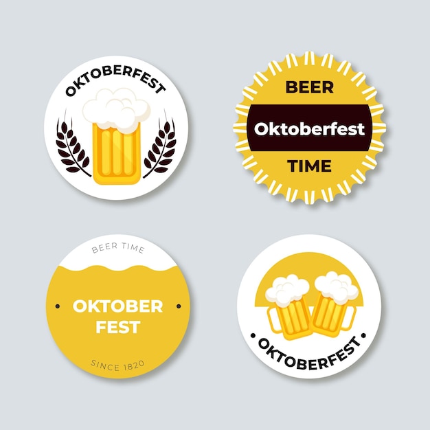 Gratis vector oktoberfest etiketten collectie