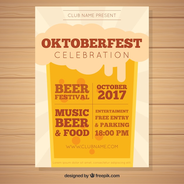 Oktoberfest feest poster met bier