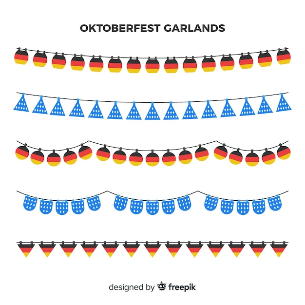 Gratis vector oktoberfest guirlande set