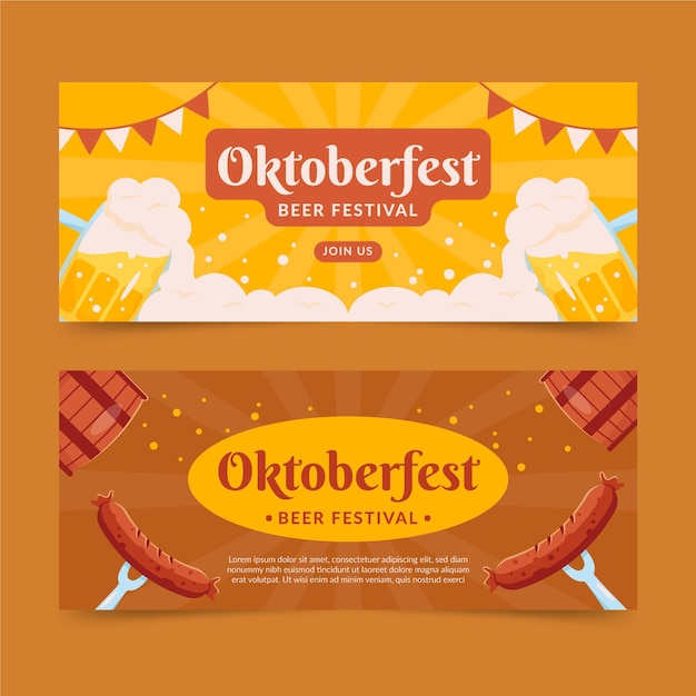 Oktoberfest horizontale banners set