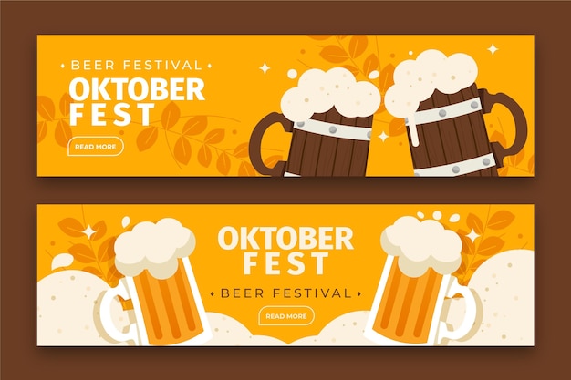 Oktoberfest horizontale banners set