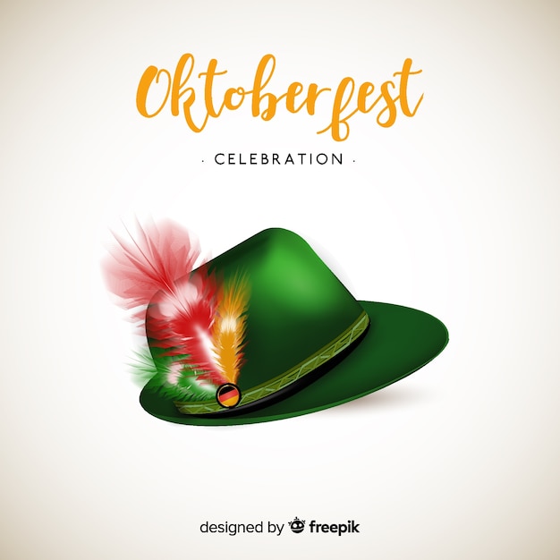 Gratis vector oktoberfest klassieke tirol hoed achtergrond