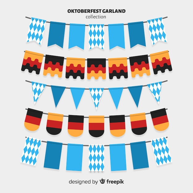 Gratis vector oktoberfest lint of guirlande collectie