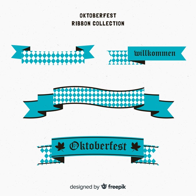 Oktoberfest linten collectie in platte ontwerp