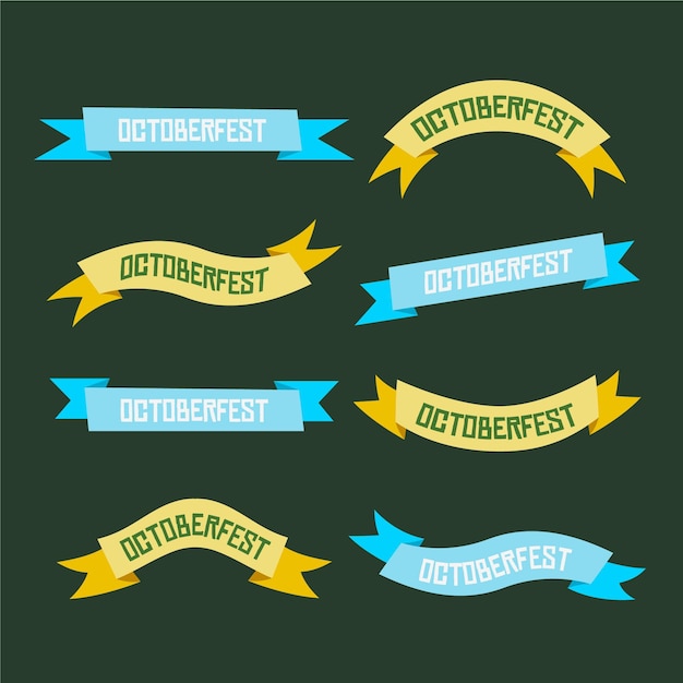 Gratis vector oktoberfest linten collectie