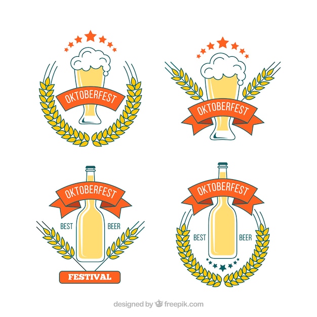 Gratis vector oktoberfest party badges