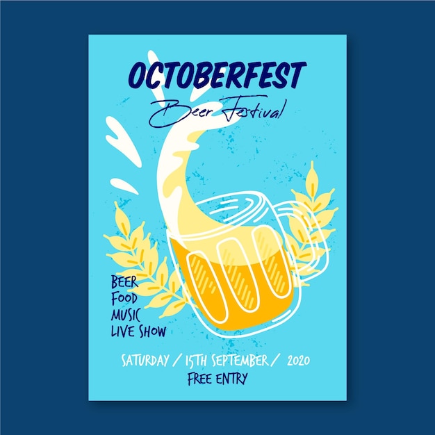 Gratis vector oktoberfest poster met bier