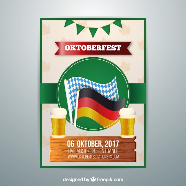 Oktoberfest poster met vlaggen