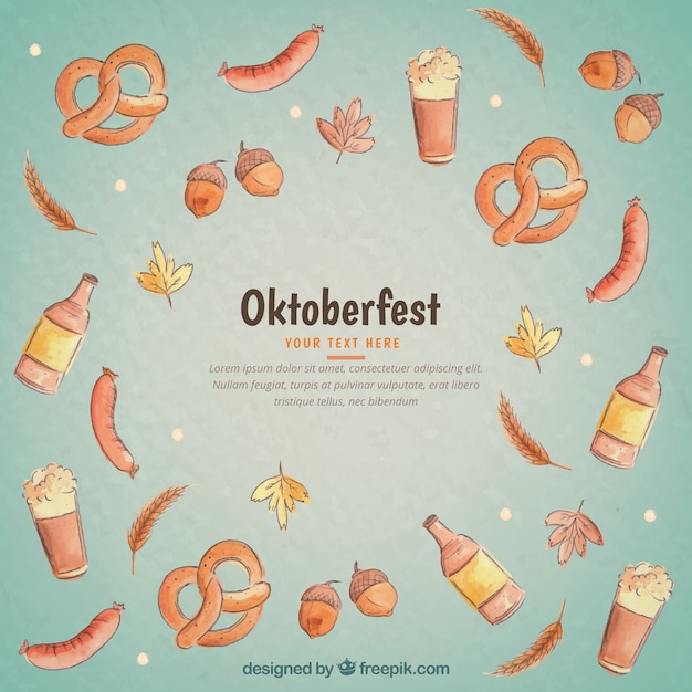 Gratis vector oktoberfest voedsel achtergrond