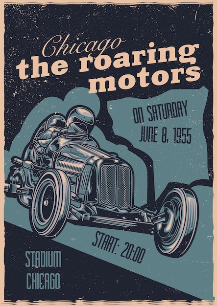 Gratis vector oldtimerclub. hand getekende illustratie.