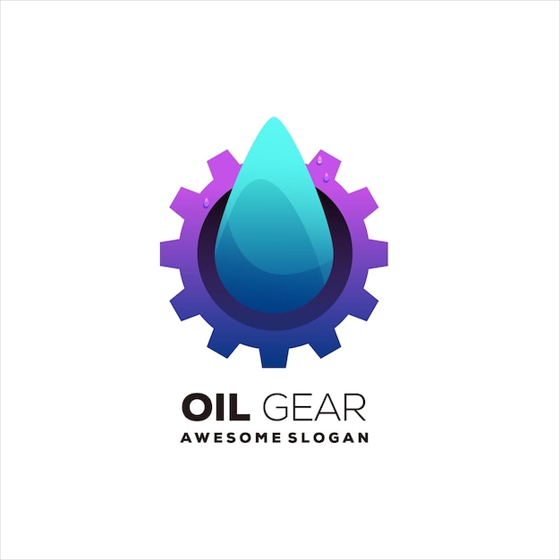 Olie versnelling kleurrijk logo verloop ontwerp