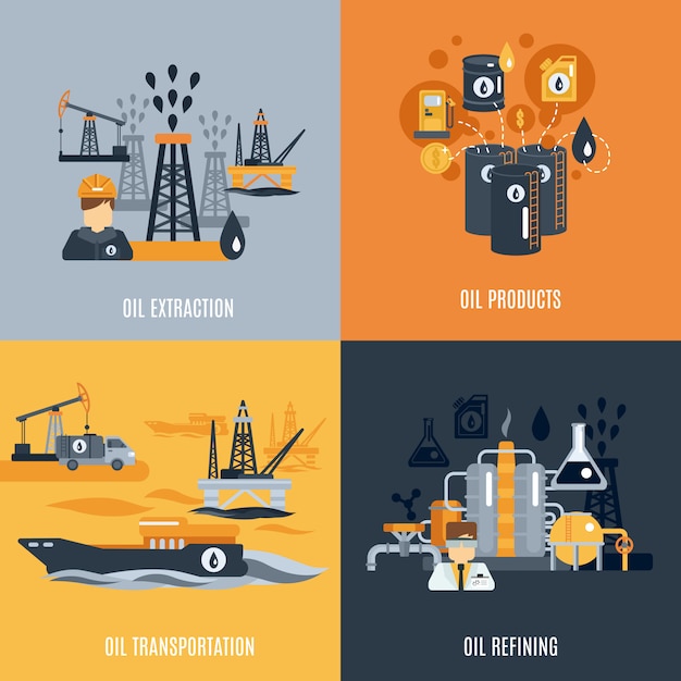 Gratis vector olieindustrie platte pictogram