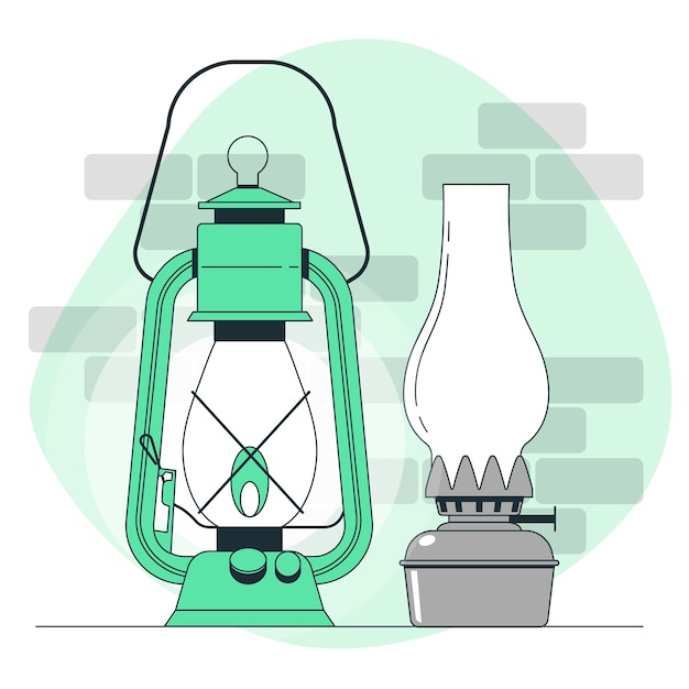 Olielamp concept illustratie