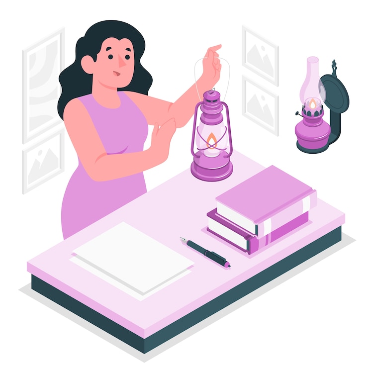 Gratis Vector olielamp concept illustratie