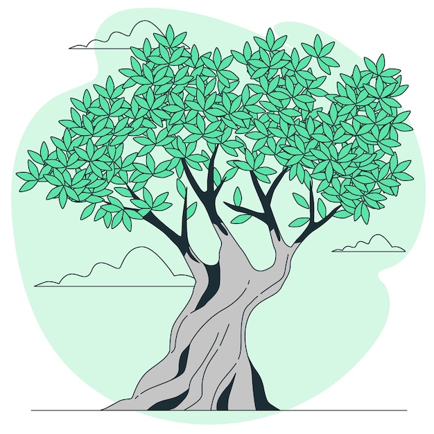 Gratis vector olijfboom concept illustratie