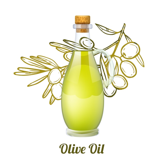 Gratis vector olijfolie schets concept