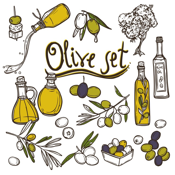 Gratis Vector olive icons set