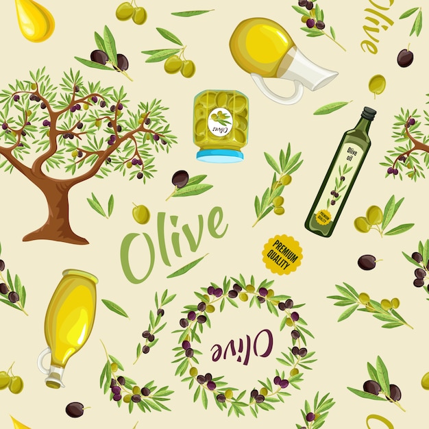 Gratis vector olive naadloze patroon