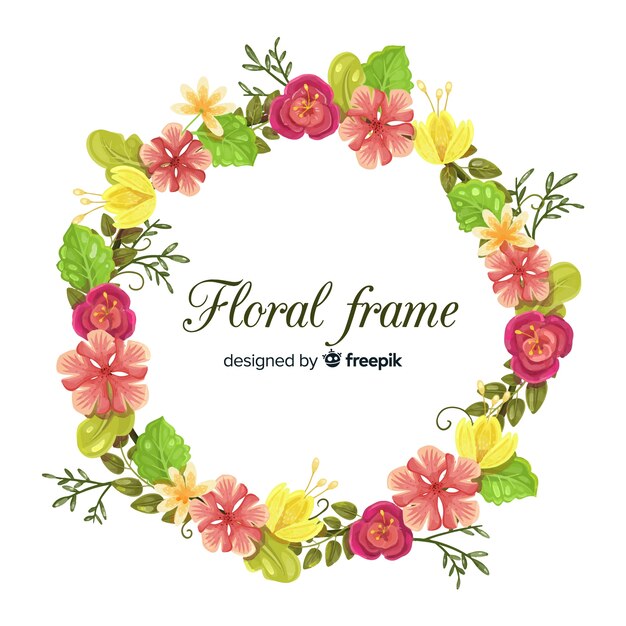 Omcirkelde floral frame achtergrond