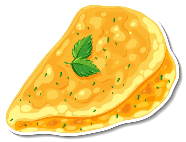Omelet sticker op witte achtergrond