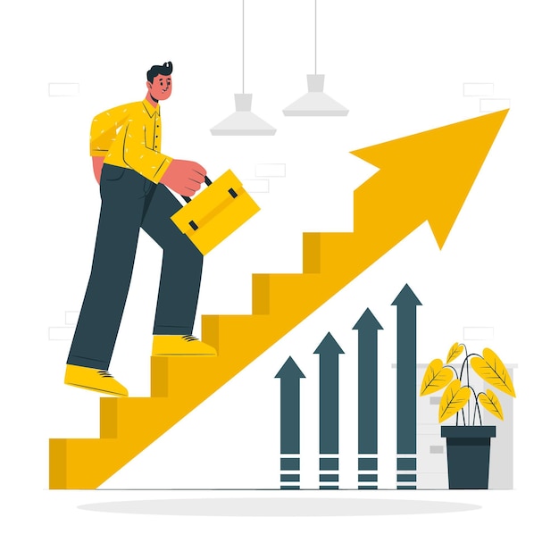 Omhoog concept illustratie
