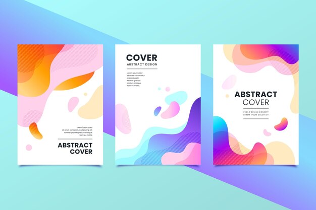 Omslagpakket met abstracte vormen met kleurovergang