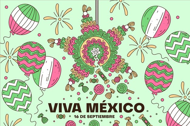 Onafhankelijkheidsdag van de ballonachtergrond van Mexico