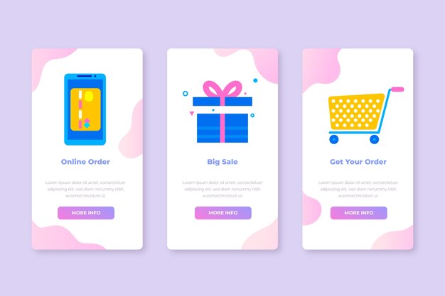 Onboarding app-schermen voor aankoop online serviceset