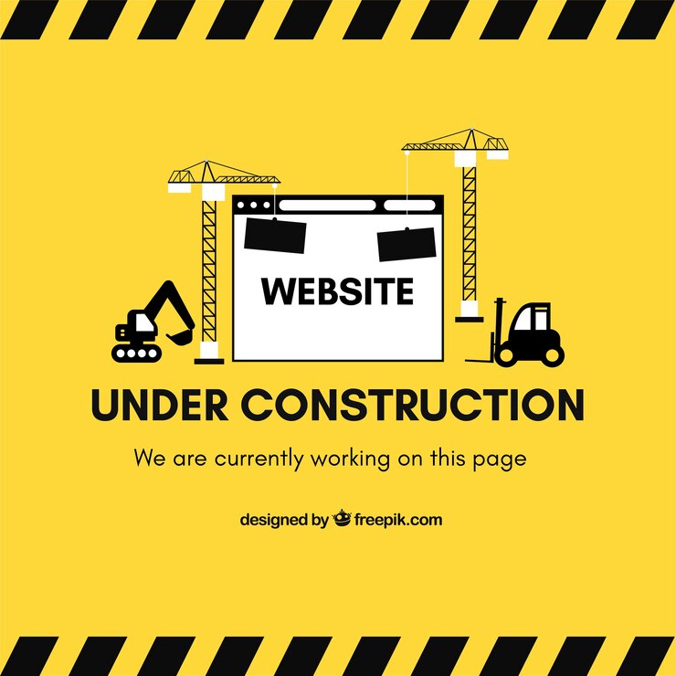 Gratis Vector onder constructie websjabloon in vlakke stijl