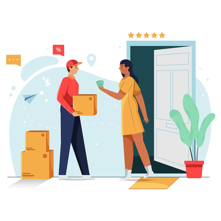 Gratis Vector onder rembours concept