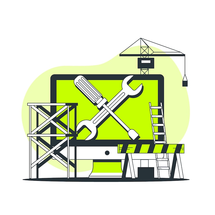 Gratis Vector onderhoud concept illustratie