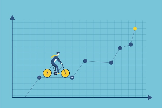 Gratis vector ondernemers investeren in de markt en behalen succes door te investeren