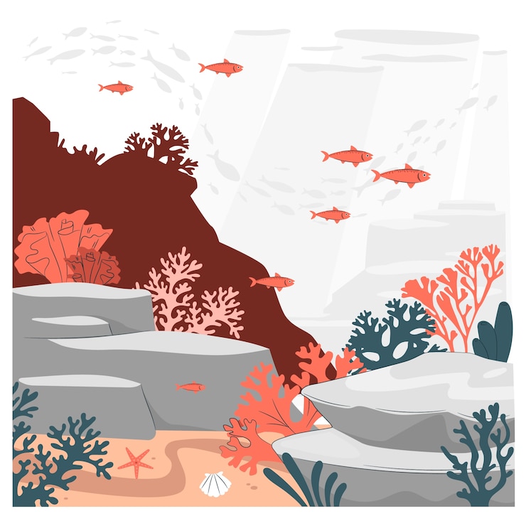 Gratis Vector onderwater concept illustratie