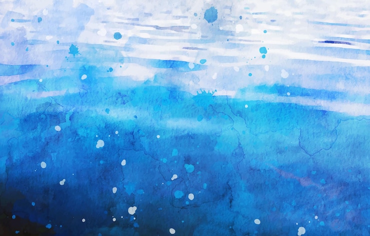 Gratis Vector onderwater textuur aquarel artwork