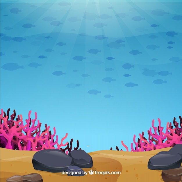 Onderwaterachtergrond met zeedieren