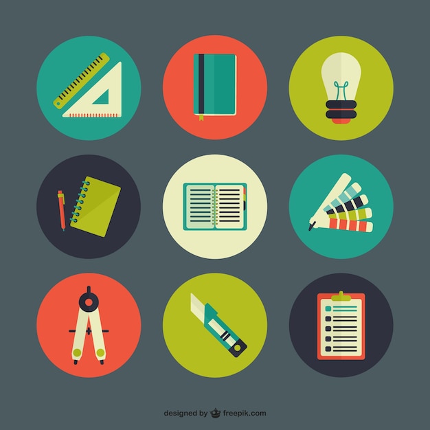 Gratis vector onderwijs icon pack