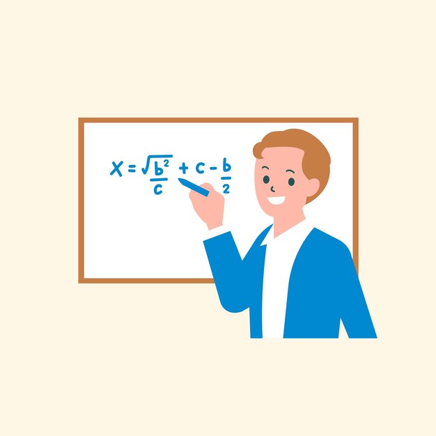 Onderwijs wiskunde klasse vector teken platte afbeelding