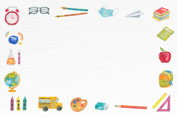 Gratis Vector onderwijskader in waterverf terug naar schoolthema