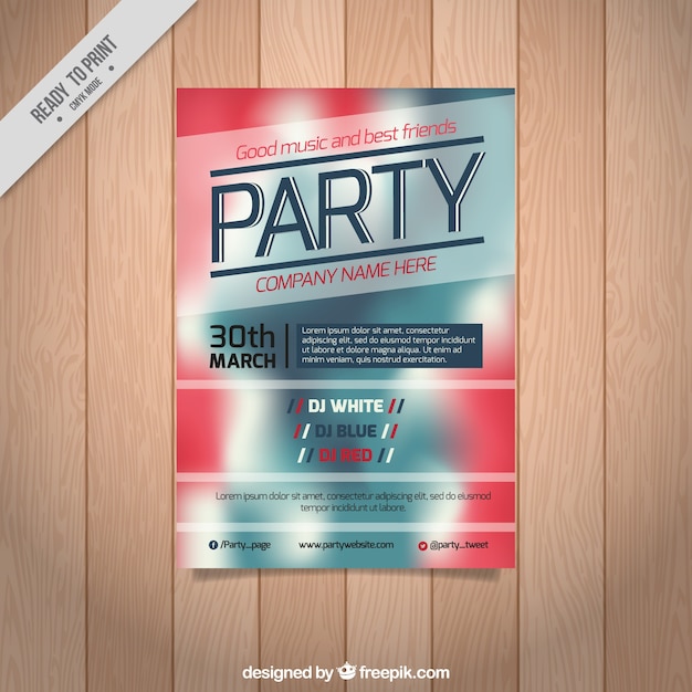 Gratis vector ongericht partij brochure