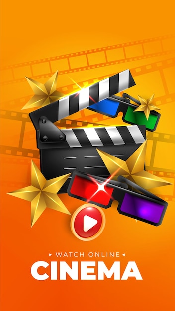 Gratis vector online bioscoop of filmposter