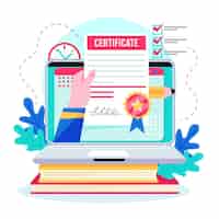 Gratis vector online certificeringsconcept