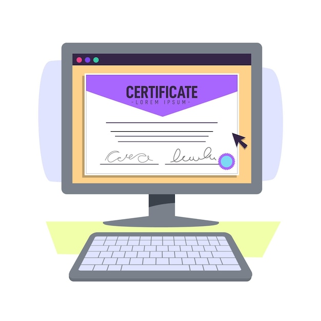 Gratis vector online certificeringsconcept