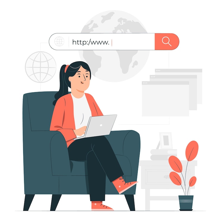 Gratis Vector online concept illustratie doorbladeren