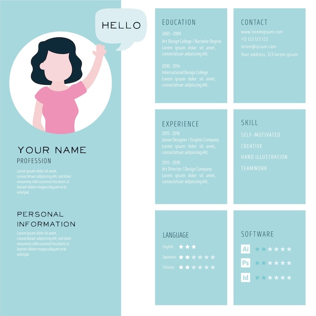 Gratis vector online cv-concept