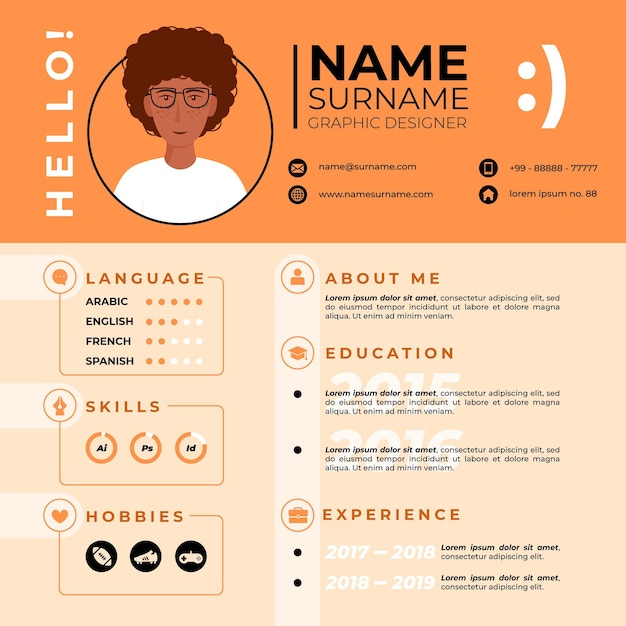 Gratis vector online cv-sjabloonthema